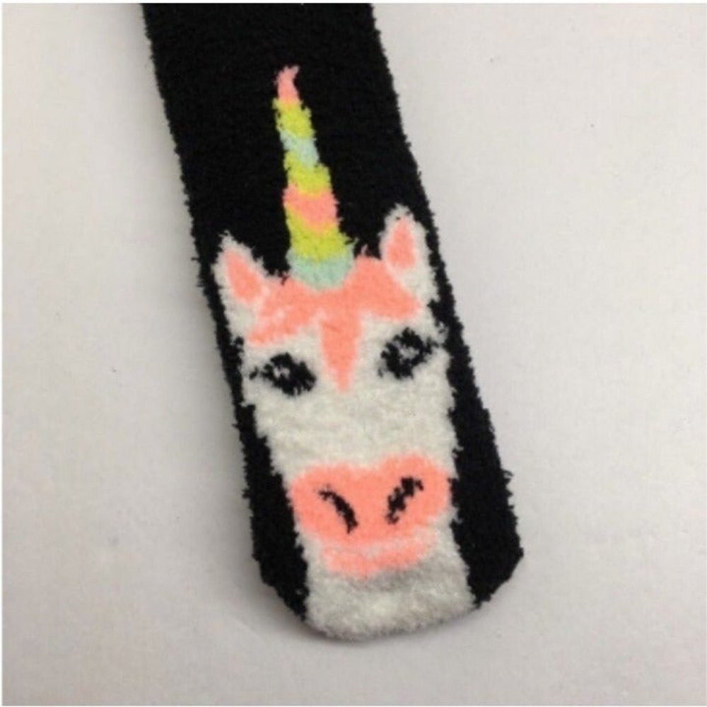 Old Navy Cozy Socks Unicorn Black White Pink Yellow Blue Stars Moon